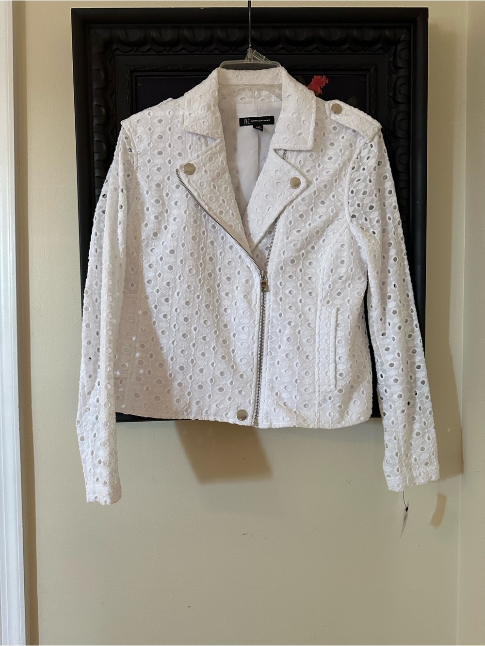 INC White Eyelet Jacket